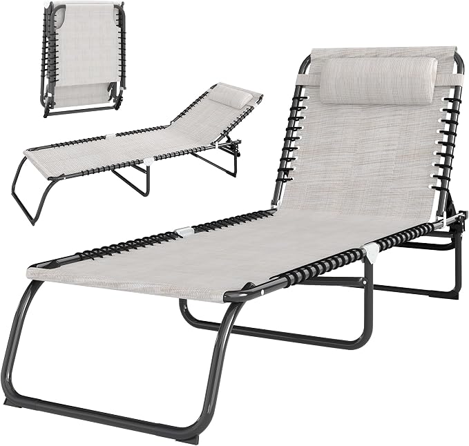 Outsunny Folding Chaise Lounge Chair, Patio Sun Tanning Chair, Outdoor Chaise by Outsunny