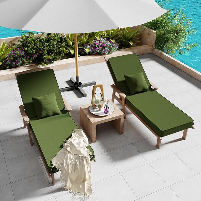 Outdoor Water-Resistant Olefin Chaise Lounge Cushions - Image 7