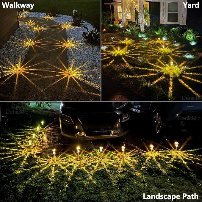 DenicMic Solar Lights Outdoor 10 Pack Waterproof 3000K Warm White LED Stainless - Image 4