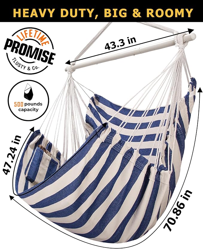ADVOKAIR Hammock Chair Large 70.9"x47.2", 32% Bigger XXL Hanging Swing Chair - Image 4