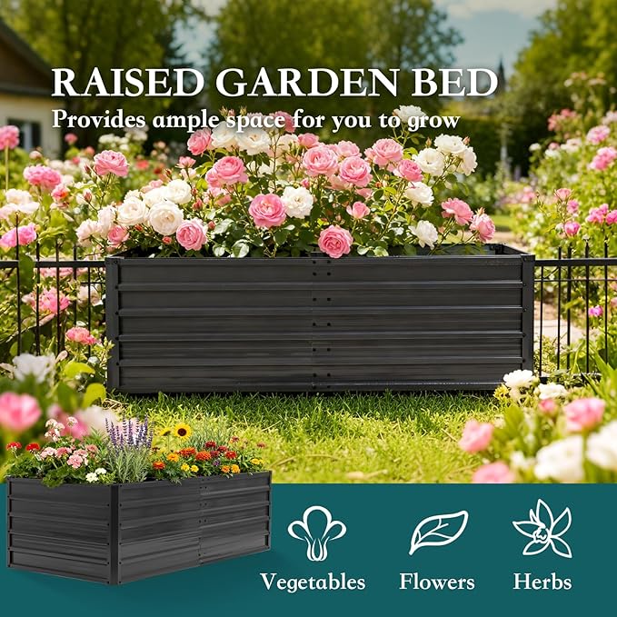 DUMOS Raised Garden Bed Outdoor, Large Metal Garden Bed - Image 5