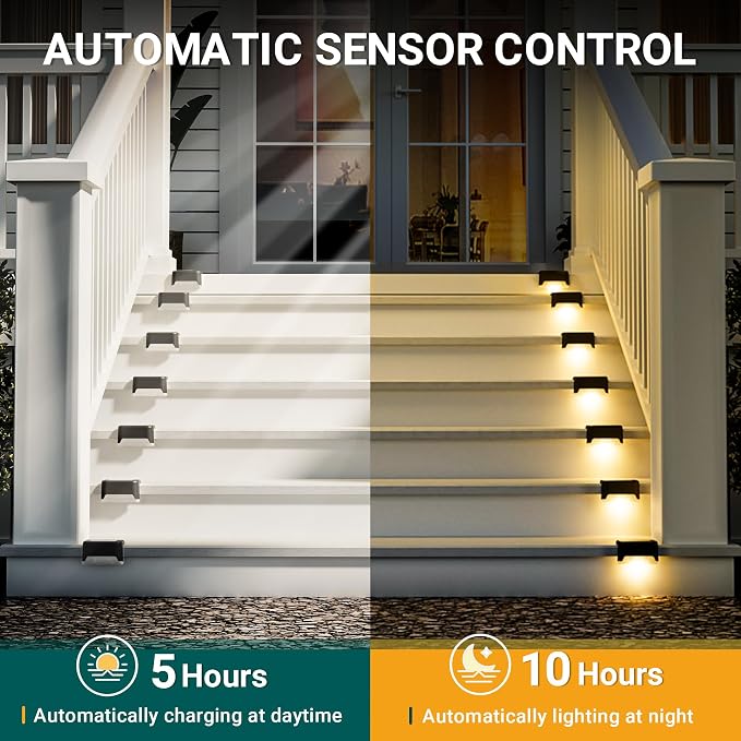 SOLPEX Solar Deck Lights Outdoor 16 Pack, Solar Step Light Waterproof Led Light - Image 2