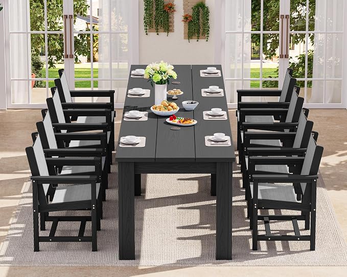 SERWALL 10 Piece Outdoor Dining Table Sets by SERWALL