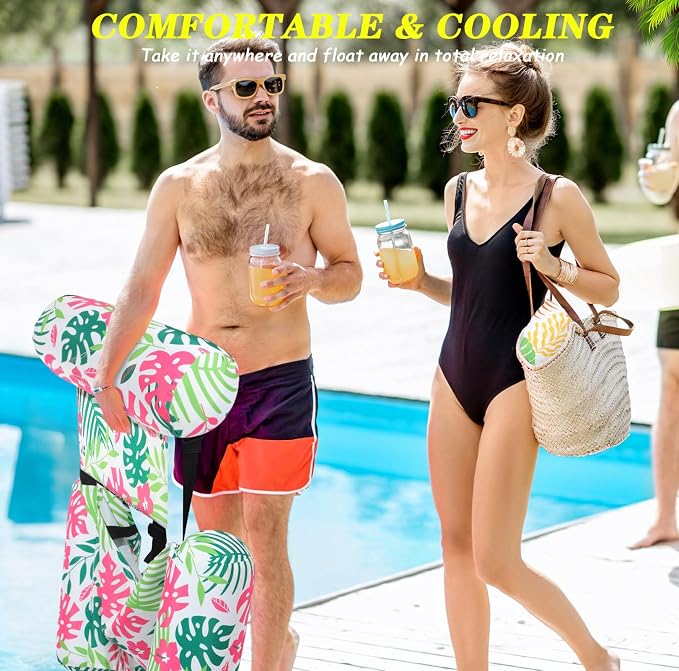 2 Pack Inflatable Pool Float for Adult Adjustable Hammock Float Chair Fabric - Image 7