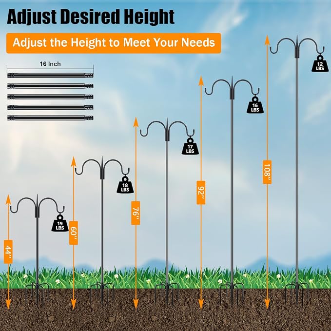 FEED GARDEN Adjustable Double Shepherds Hook - Image 3