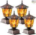 Dynaming 4 Pack Solar Flame Post Lights Outdoor, Solar Powered Lamps Fence Post by Dynaming