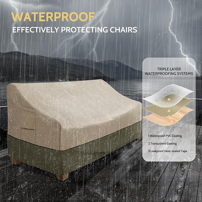 COSFLY Patio Furniture Covers Waterproof, Outdoor 3-Seater Sofa Cover Heavy - Image 5