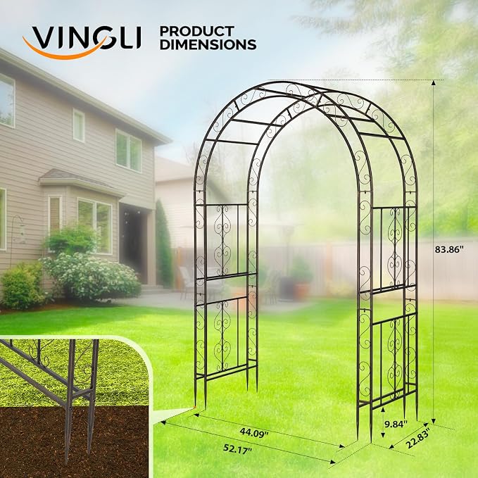 VINGLI Garden Arbor, Double Layer Arch Archway - Image 7