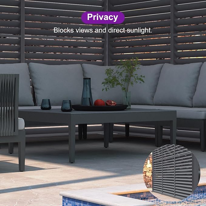PURPLE LEAF Louvered Pergola 94AS 12' x 12' Outdoor Aluminum Pergola - Image 8