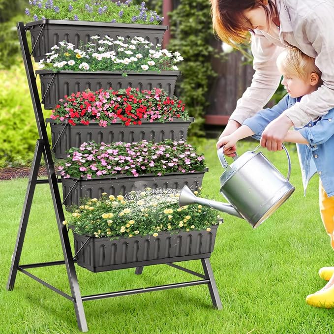 Suyncll Vertical Raised Garden Bed Planter Box, 5 Tiers Vertical Garden Planter by Suyncll