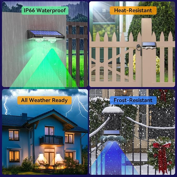 TECKNET Solar Fence Lights Outdoor 12 Pack, Warm White & 6 Colors & RGB - Image 7