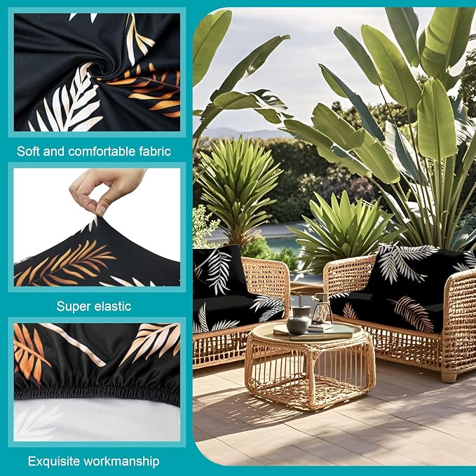 14Pcs Stretch Patio Cushion Covers, Outdoor Couch Covers Replacement, Outdoor - Image 3