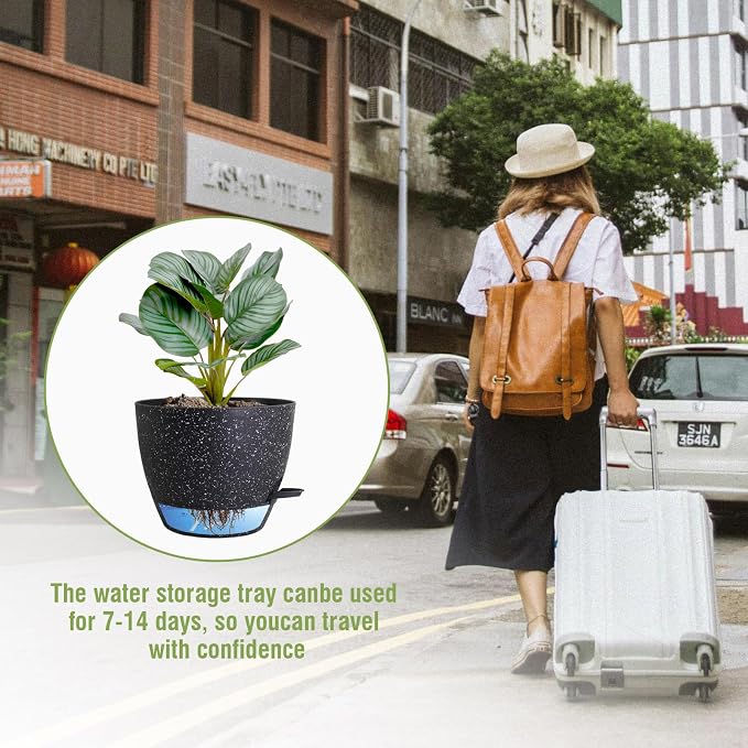 10 inch Self Watering Pots, Plant Pots - Image 6