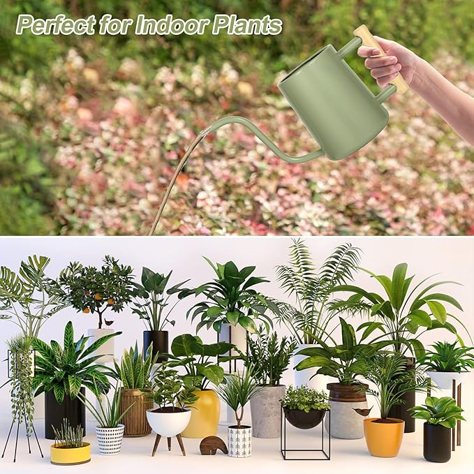 Watering Can Indoor Plants, 35 oz/1000 ml Metal Stainless Steel Watering Can Pot - Image 6