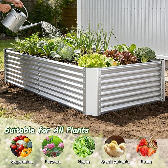 Galvanized Raised Garden Bed Kit Outdoor Patio, Deep Root Box Planter - Image 4