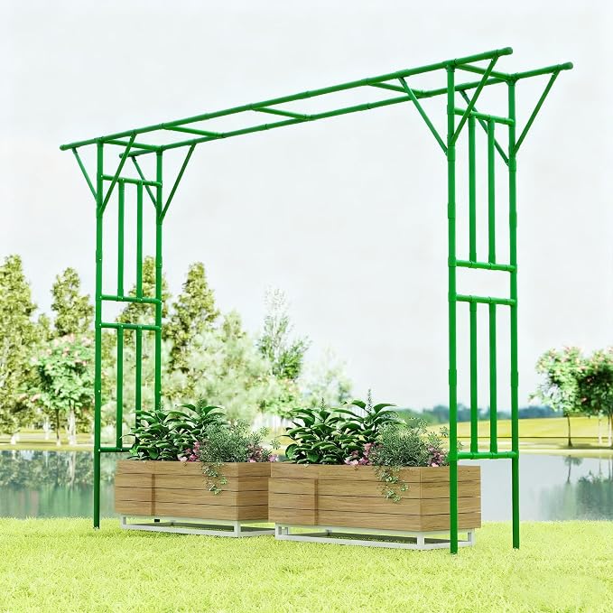 Twira Flat Top Garden Arch Trellis, 11FT x 9FT Extra Large Garden Trellis by TWIRA
