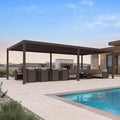PURPLE LEAF 13' x 25' Louvered Pergola Outdoor Adjustable Louvre Shade Modern by PURPLELEAF