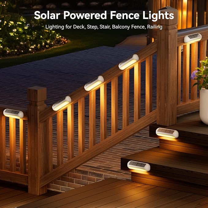 Solar Outdoor Lights 4 Pack, Bright Fence Lights - Image 7