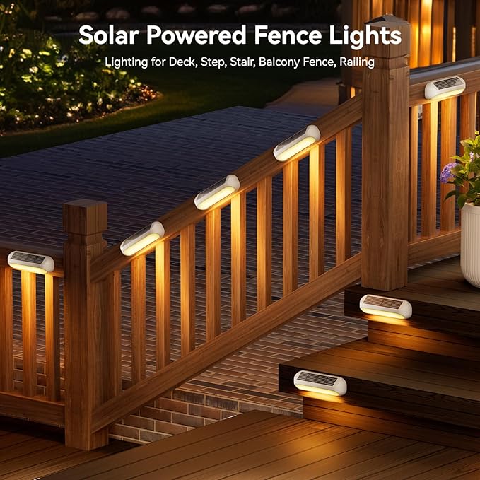 Outdoor Solar Lights for Outside, 10 Pack Bright Solar Fence Lights - Image 6