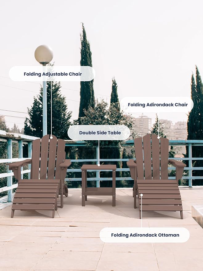 KINGYES Folding Adirondack Ottoman - Image 6