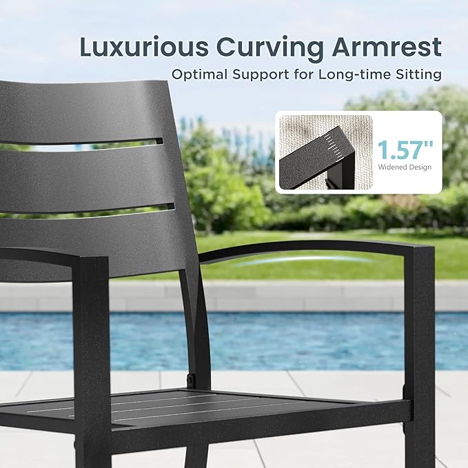 PHI VILLA 5 Pieces Outdoor Patio Dining Set - Image 4