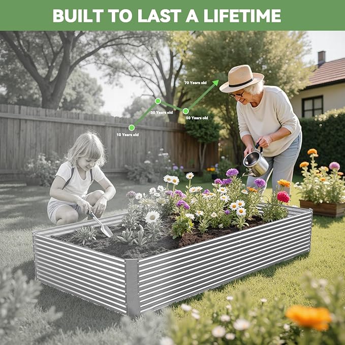 3 Pack Tall 4x2FT Raised Beds for Gardening, Corrugated Galvanized Steel Raised - Image 7
