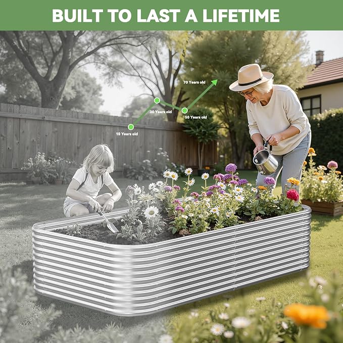 3 Pack Tall 4x2FT Raised Beds for Gardening, Corrugated Galvanized Steel Raised - Image 7
