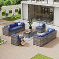 Aoxun 10 Piece Patio Furniture Set Wicker Rattan Patio Conversation Set Outdoor by Aoxun