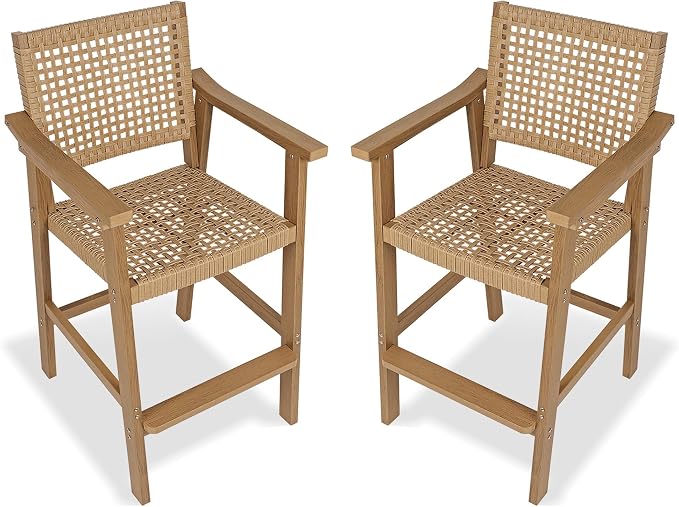 Poly Lumber Outdoor Bar Stools, Durable HIPS Material by Mosbrisa