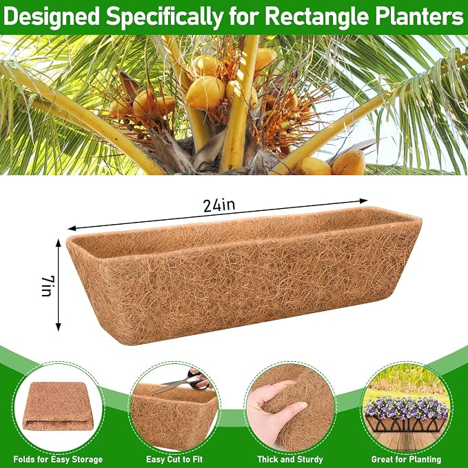 Riare 4 Pack 24 Inch Rectangle Coconut Liners - Image 2