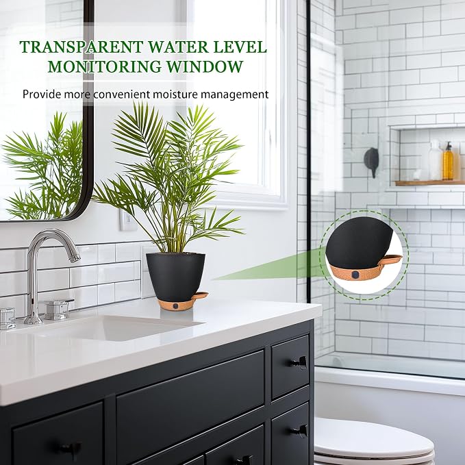 6 Inch Self Watering Pots for Indoor Plants – Small Plastic Planters - Image 7