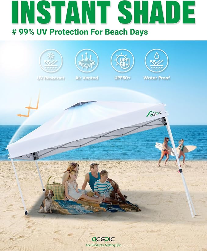 10x10 Pop Up Canopy Tent, 300D Silver-Coating Top, Pop Up Canopy Tent Instant - Image 2