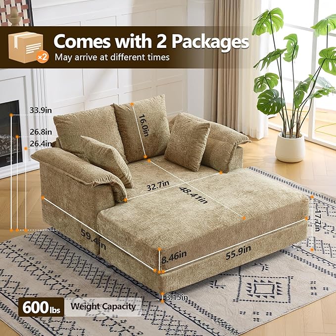 VINGLI Modern Floating Chaise Lounge Chair - Image 2