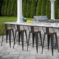 HAOBO Home 30" Outdoor Barstools Patio Stool Metal Bar Stools Set of 4 Counter by HAOBOHOME