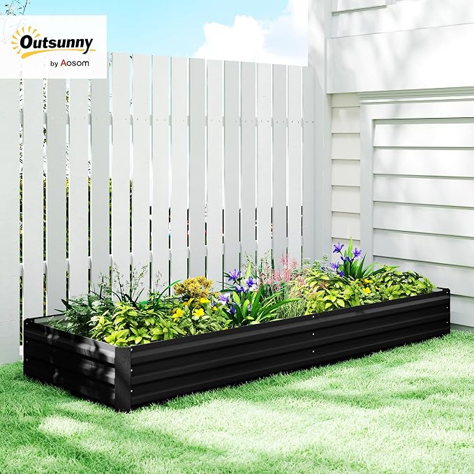 Outsunny Galvanized Raised Garden Bed, - Image 2