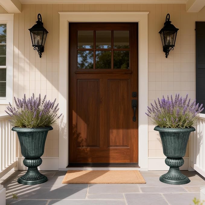 Athena Collection 20''H Garden Plastic Urn Vintage Tall Planter Urn Patio Large - Image 9
