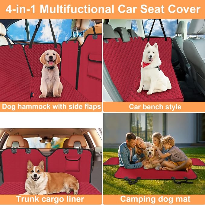 Mancro Dog Car Seat Cover for Back Seat, 2025 Upgraded 600D Heavy Duty - Image 4