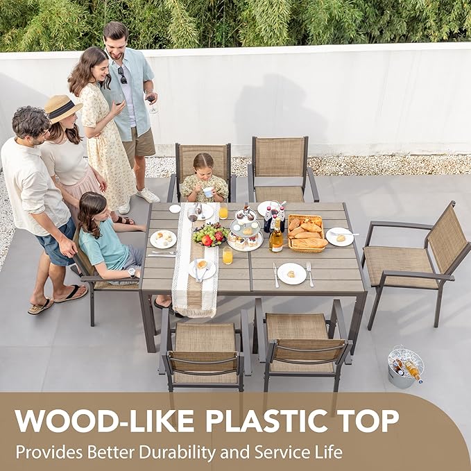 Devoko Patio Dining Set 7 Piece Outdoor Furniture - Image 5