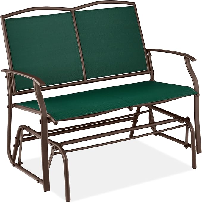 Best Choice Products 2-Person Outdoor Patio Swing Glider Steel Bench Loveseat by BestChoiceProducts