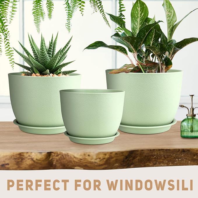 Plant Pots 12/10/9 inch Set of 3, Flower Pots - Image 4