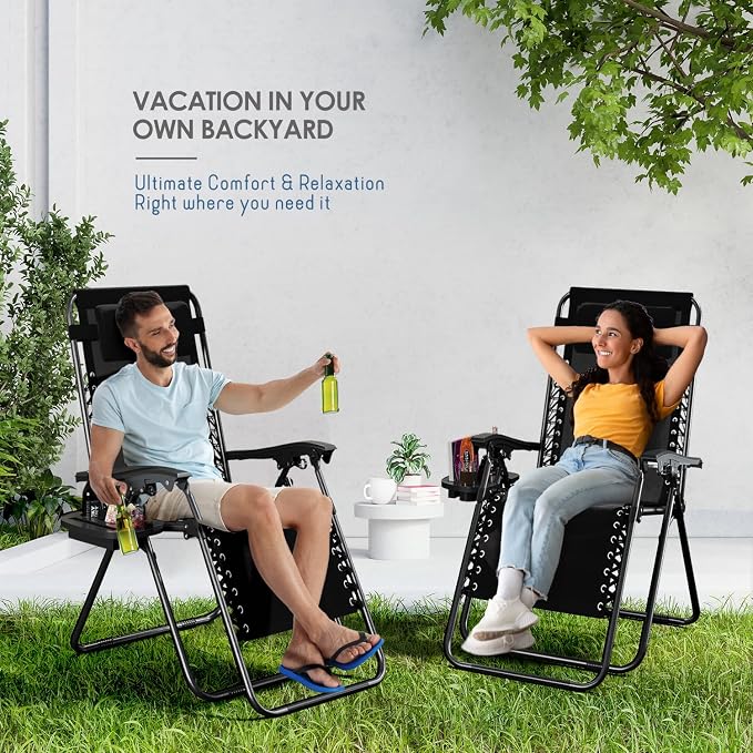Nestl Zero Gravity Chairs, Portable Patio Lounge Chair Outdoor - Image 9
