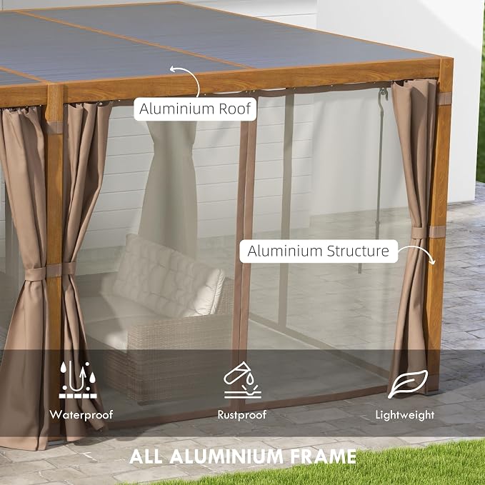 Outsunny 12' x 19' Louvered Pergola Hardtop Gazebo - Image 4