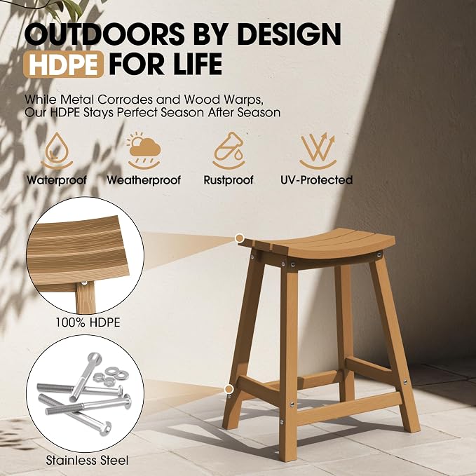 Ciokea 4 Set 24" Outdoor Bar Stools - Image 4