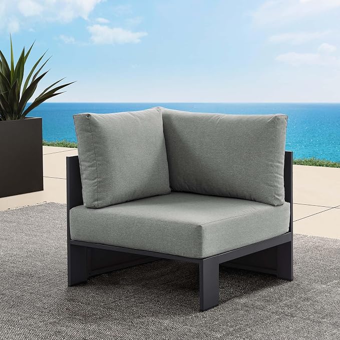 Modway Tahoe Aluminum Outdoor Sectional Corner Chair Gray by Modway