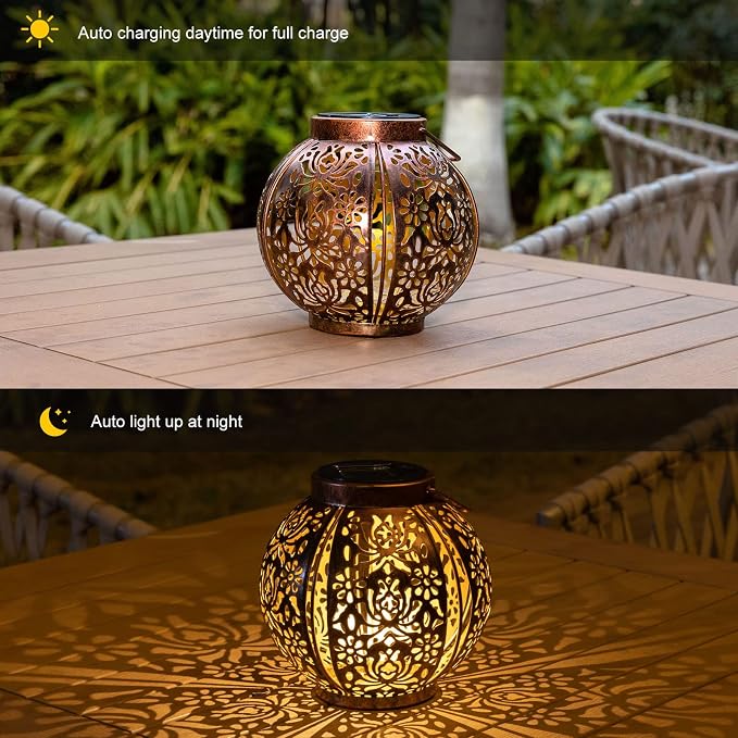 Solar Lanterns Outdoor Waterproof 2 Pack, Hanging Solar Lights - Image 2
