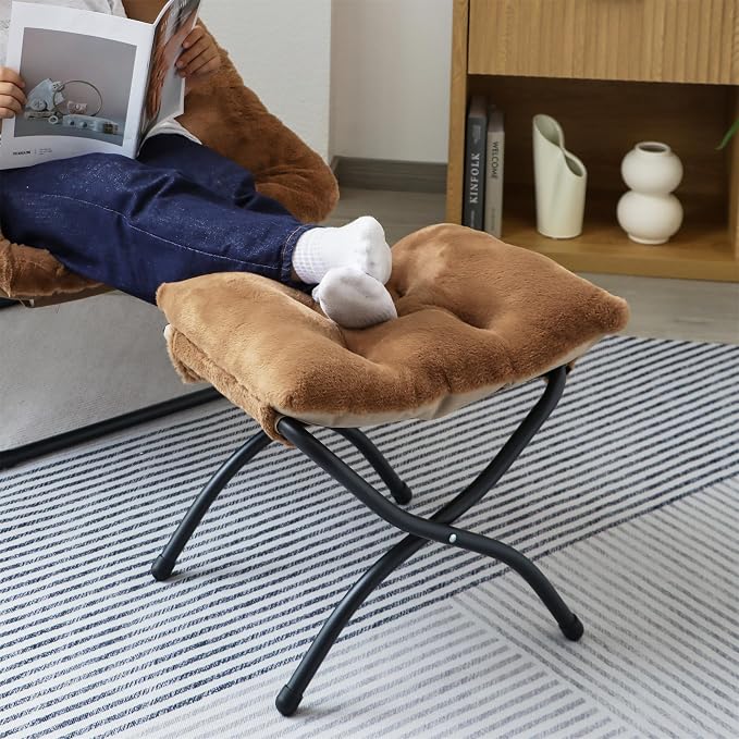 15" Folding Ottoman, Foldable Footrest Stool, Small Foot Stool - Image 9