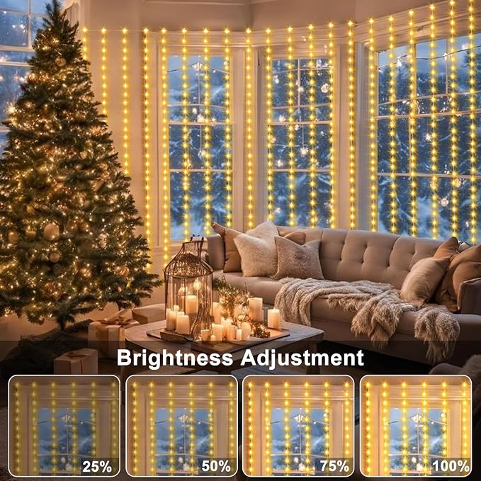 ZAIYW Curtain Lights 600 LED 20Ftx10Ft, Dual Color Changing Curtain Fairy Light - Image 5