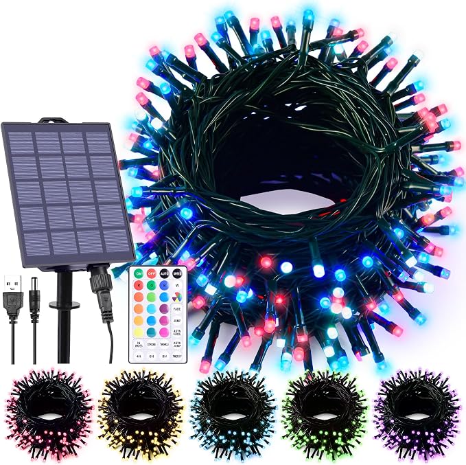59Ft Solar String Lights Outdoor Waterproof, 18 Colors Changing 150 LED - Image 8