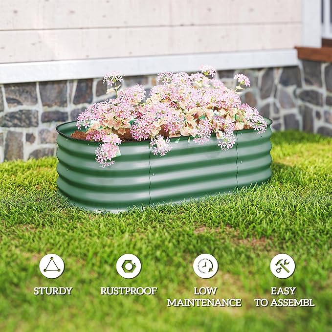 Outsunny 3.5' x 2' x 1' Galvanized Raised Garden Bed Kit, Outdoor Metal - Image 6