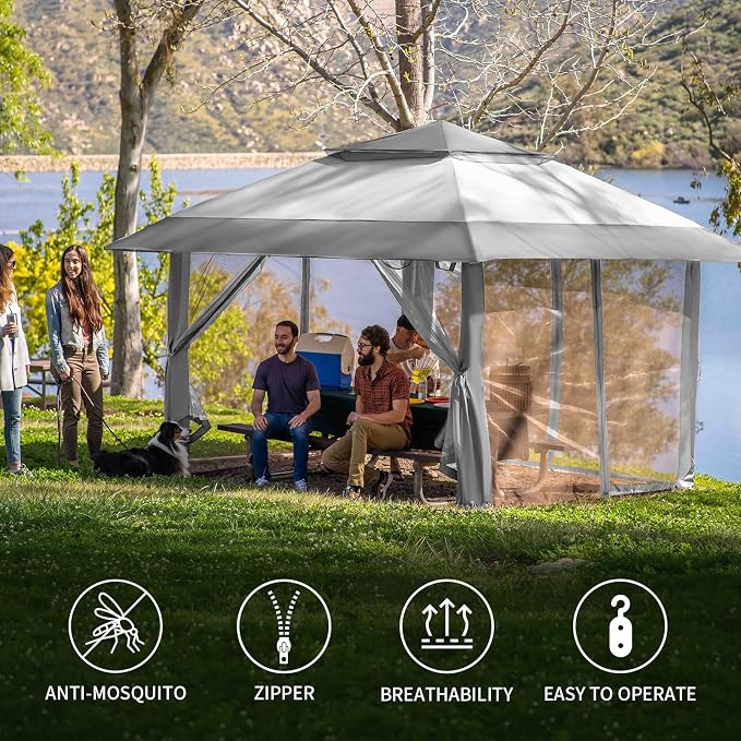 CROWN SHADES Gazebo Mosquito Net - Image 4